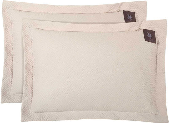 Greenwich Polo Club Essential Комплект Калъфки За Възглавници Оксфорд Ватирани Бежови 50x70см