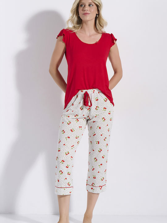 Jeanette Summer Women's Pyjama Set Cherries