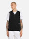Canvas Ärmelloses 3 in 1 Winter Herren Jacken Schwarz