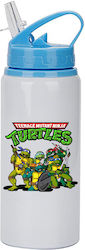 Teenage Mutant Ninja Turtles Water Bottle 600ml White Blue Cap Teenage Mutant Ninja Turtles Water Bottle 600ml White Blue Cap