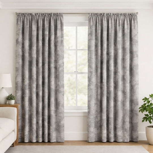 My Home Luxury Curtain with Pencil Pleat Dark Gray 280x270cm