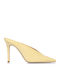 Mules in Patent Leather with High Heel in Yellow Colour