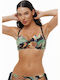 Strapless Bikini Top D Cup Floral Black 26066059D-02