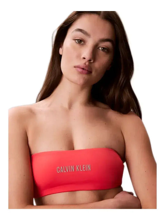 Calvin Klein Strapless Bikini Top Punch Pink