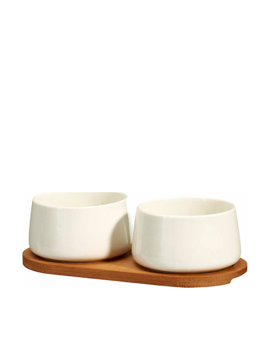 Excellent Houseware Excellent Houseware Dessert Tower Stand with 2 Sections Porcelain White Diameter 22cm Length 11cm Width 6.5cm Pieces 3
