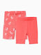 Set Kids Short Cycling Leggings Red