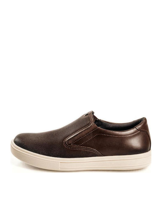 Leder Herren Slip-Ons Braun