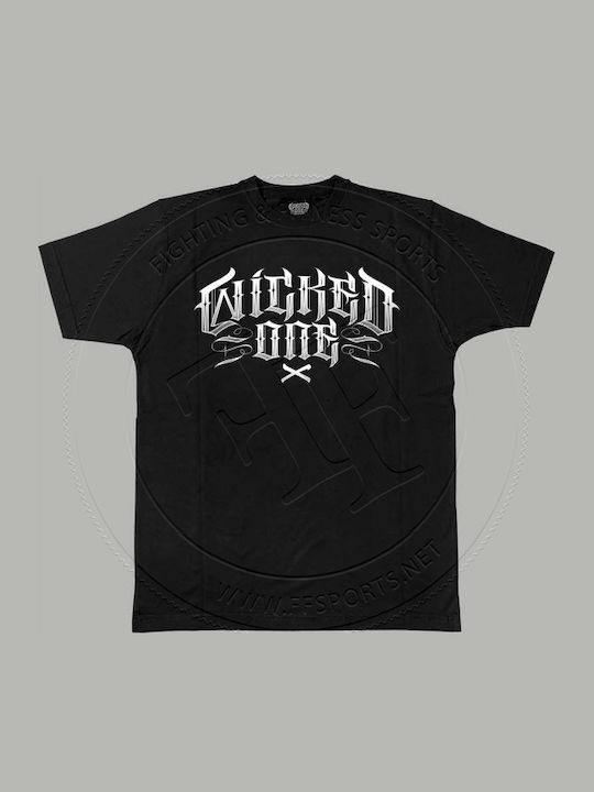 Wicked1 Men's Short Sleeve Shirt WK-H15-TH-TT-BK Black