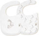 Interbaby Waterproof Baby Bib 100% Cotton with Hoop & Loop Fastener White-Blue 2 Pieces