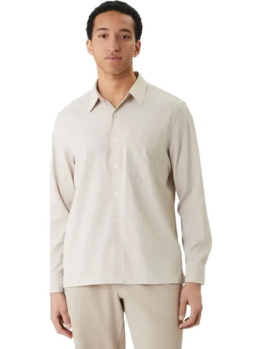 Calvin Klein Long Sleeve Linen Shirt Oatmeal