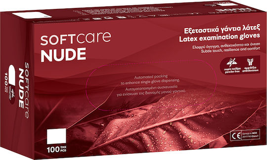 Soft Care Γάντια Λάτεξ Χωρίς Πούδρα σε Ροζ Χρώμα 100τμχ
