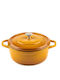 Hosse Deep Cast Iron Pot 0.765lt / 12cm Yellow