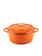 Hosse Deep Cast Iron Pot 2.61lt 20cm Orange