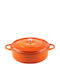 Hosse Deep Cast Iron Pot 3.4lt 28cm Orange