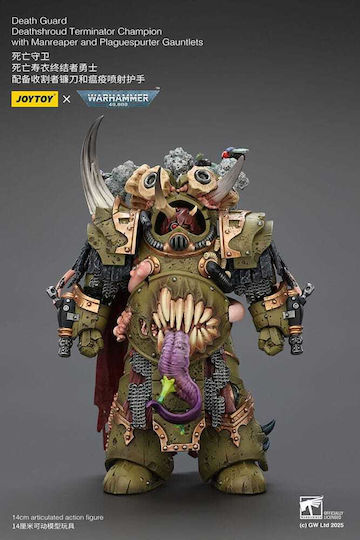 Warhammer 40k Action Figure 1/18 Death Guard Deathshroud Terminator Champion Manreaper Plaguespurter Gauntlets 14 Cm