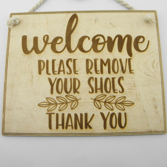 World Wood Holzhandwerksdekoration “welcome Bitte Schuhe Entfernen”