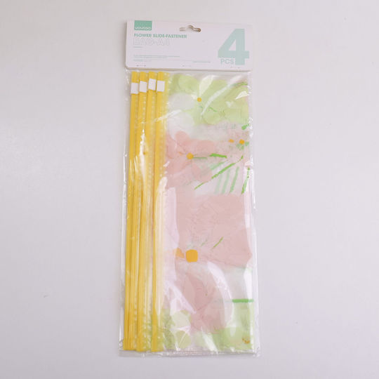 Set of 4 A4 File Folders with Zipper – Flower Design