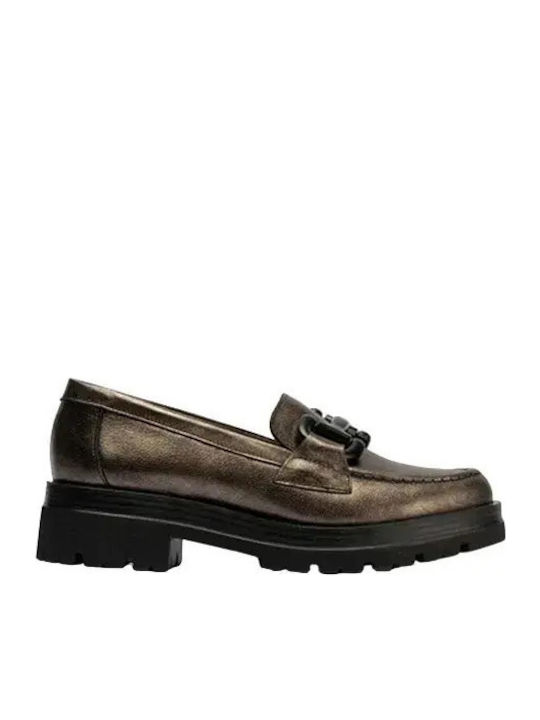 Women's Loafers In Gold Colour