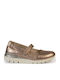 Leather Women's Ballerina Shoes in Gold Color