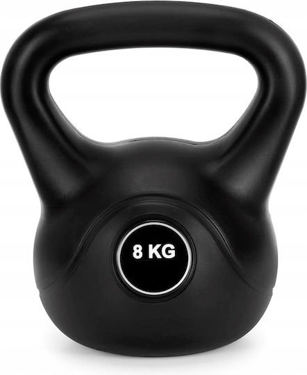 Kettlebell 8 Kg Fontă Durabil Acoperire Abs 24x23 Cm Negru