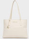 Valia Damen Schultertasche Creme