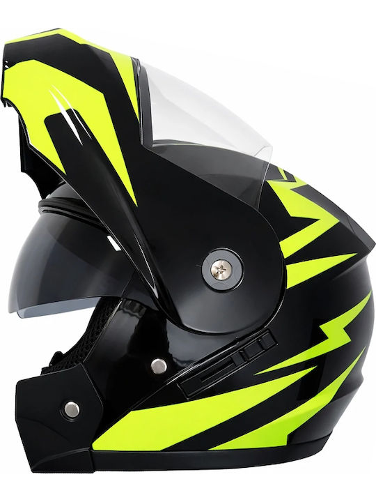 FIXATO Neva Aufklappbarer Motorradhelm mit Sonnenvisier ECE 22.06 Schwarz/Grün FIXATO Neva Aufklappbarer Motorradhelm mit Sonnenvisier ECE 22.06 Schwarz/Grün