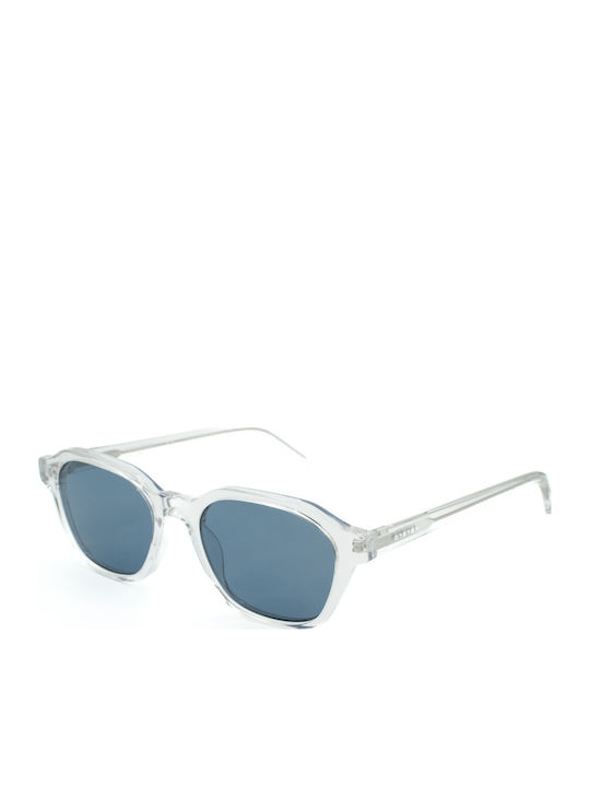 The Glass of Brixton Men's Sunglasses with Transparent Horn-Rimmed Frame and Blue Lens BS281 07