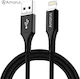 Amorus USB-A to Lightning Cable Μαύρο