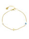 Oxette Women's Chain Bracelet with Eye Design Gold Plated Silver with Pearls