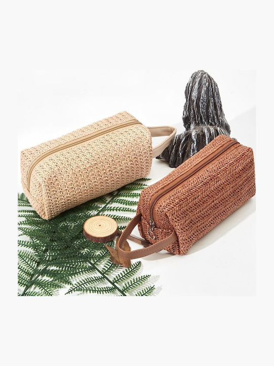 Women's Raffia Pouch – Natural Woven Cute Pouch Beige