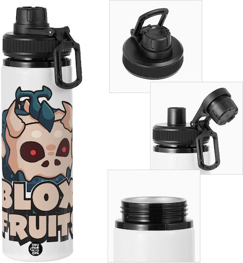 Koupakoupa Kids Water Bottle from Aluminium with Screw-on Cap Non Spill Multicolour 850ml
