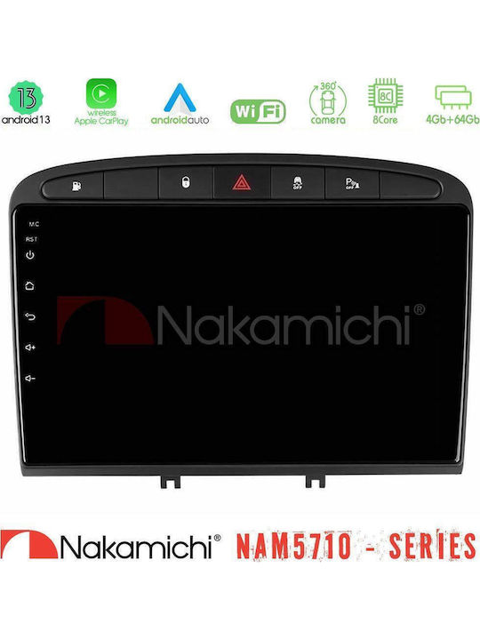Nakamichi Car Audio System for Peugeot 308 / RCZ 2009-2015 Bluetooth USB Wi-Fi GPS Apple CarPlay Android Auto with 9 Inch Touch Screen