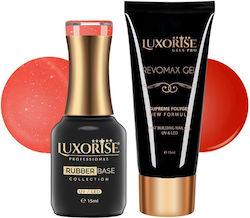 Polygel Rubber Base Set Hibiscus Flame Luxorise
