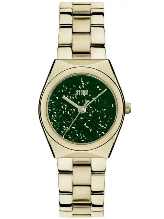Storm Womens Watch 30mm Battery with Gold Metal Bracelet
