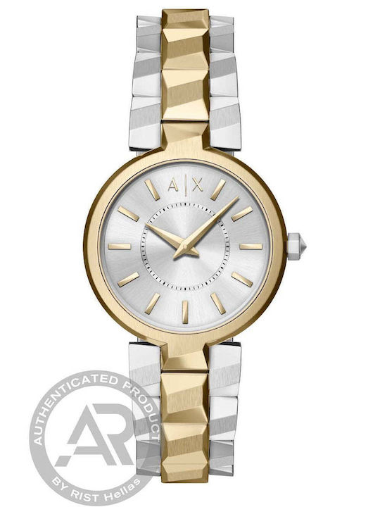 Armani Exchange Γυναικείο Ρολόι 34mm Μπαταρίας με Ροζ Χρυσό Μεταλλικό Μπρασελέ