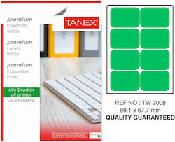 Tanex Самозалепващи се етикети А4 Правоъгълни 99.1x67.7mm