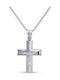 Ortaxidis White Gold Cross 14K with Crucified with Chain