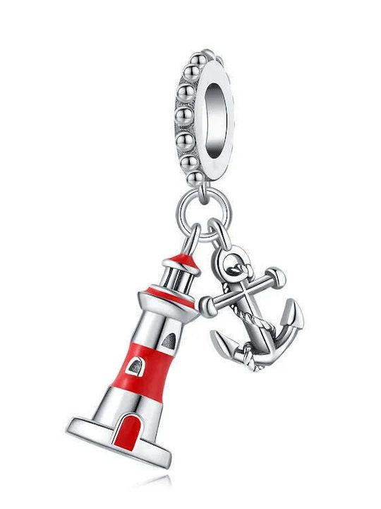 Charmy Charm Άγκυρα από Ασήμι Κόκκινο