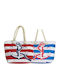 Schulter Stoff Strandtasche Blau BK-010