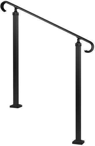 Balustradă Pentru Terase 2-3 Trepte Exterioare Reglabilă Înălțime Oțel Negru 1000 X 94.5 X 974 Mm