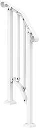 Balustrade 1-2 Exterior Steps White Steel 1535 X 84 X 990 Mm