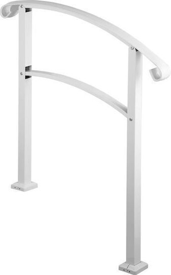 Vivatechnix Balustrade 1-3 Außenstufen Weißer Stahl Länge 100 Cm Installationskit