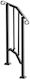 Balustradă 1-2 Trepte Exterioare Oțel Negru 1535 X 84 X 990 Mm