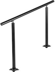 Balustrade 1-3 Trepte Exterioare Aluminiu Negru Lungime 91 Cm Unghi Reglabil