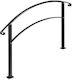 Balustrade 1-5 Exterior Steps Black Wrought Iron Length 167 Cm Adjustable Angle Flexible Height