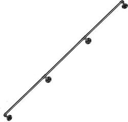 Handrail Length 300 Cm Steel Black Max 200 Kg