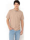 Polo Herrenbluse Kurzarm Beiges