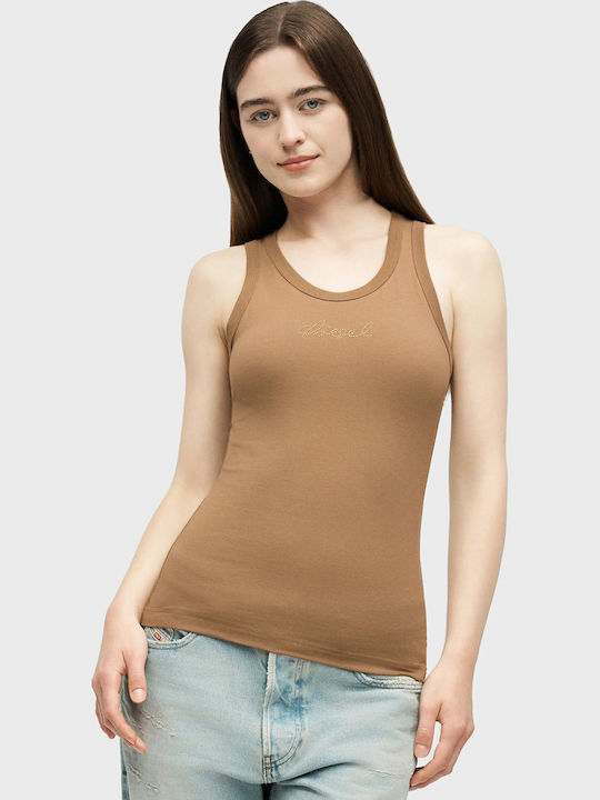 Diesel Women's Cotton Sleeveless Beige Blouse