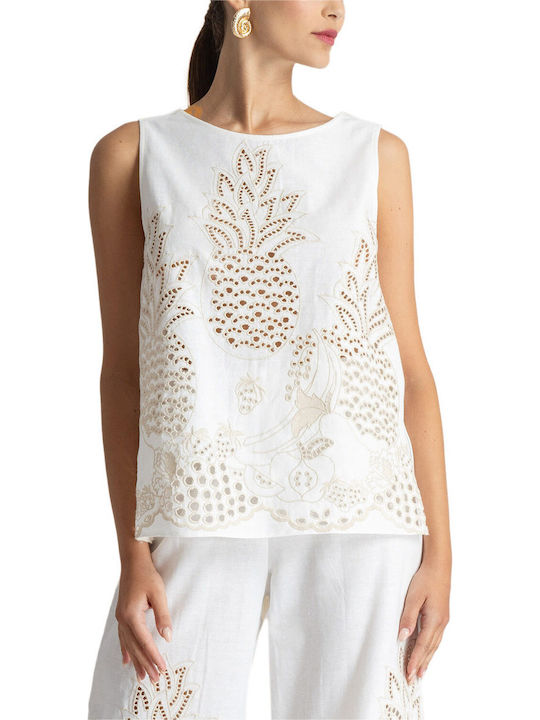 Moutaki Women's Sleeveless Multicolour Blouse