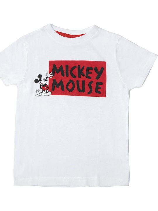 Παιδική Μπλούζα Κοντομάνικη Λευκή Mickey Mouse